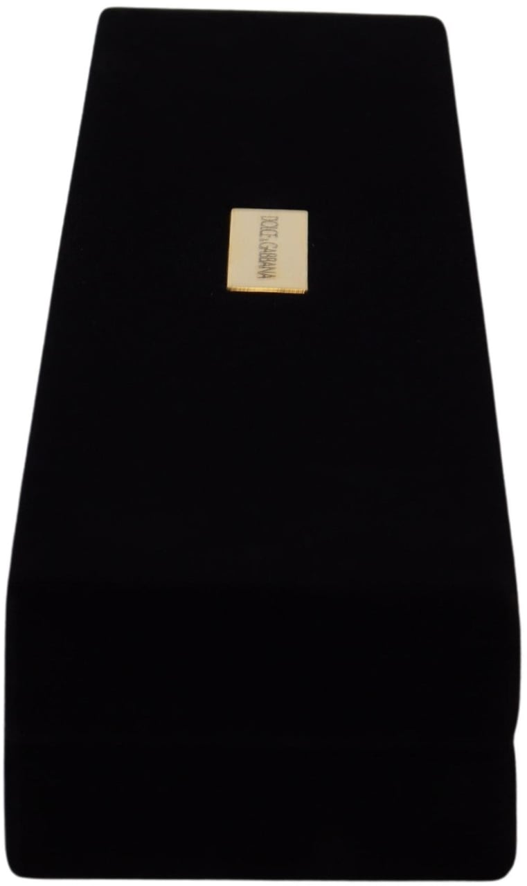 Dolce & Gabbana Black Velvet Logo Plaque Storage Bracelet Jewelry Box Zwart