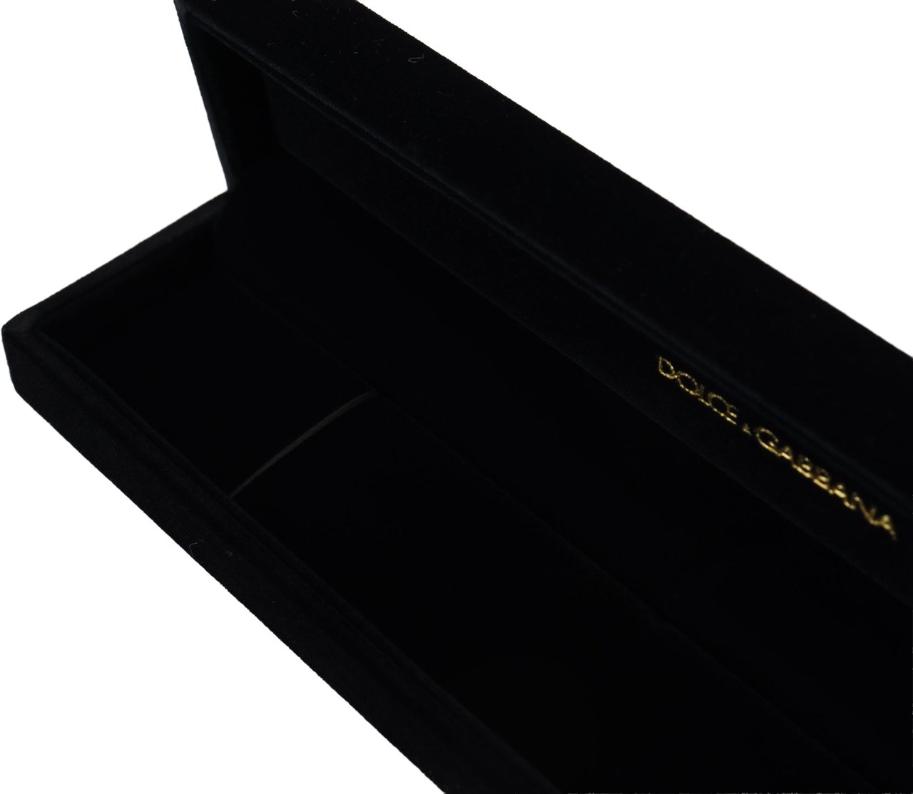 Dolce & Gabbana Black Velvet Logo Plaque Storage Bracelet Jewelry Box Zwart