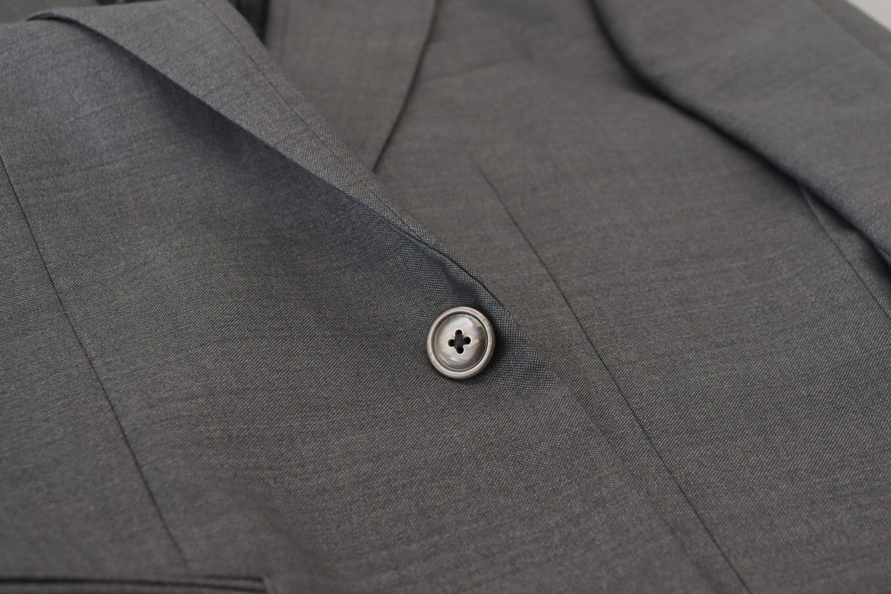 Dolce & Gabbana Gray Wool Silk Slim Fit Jacket Blazer Grijs