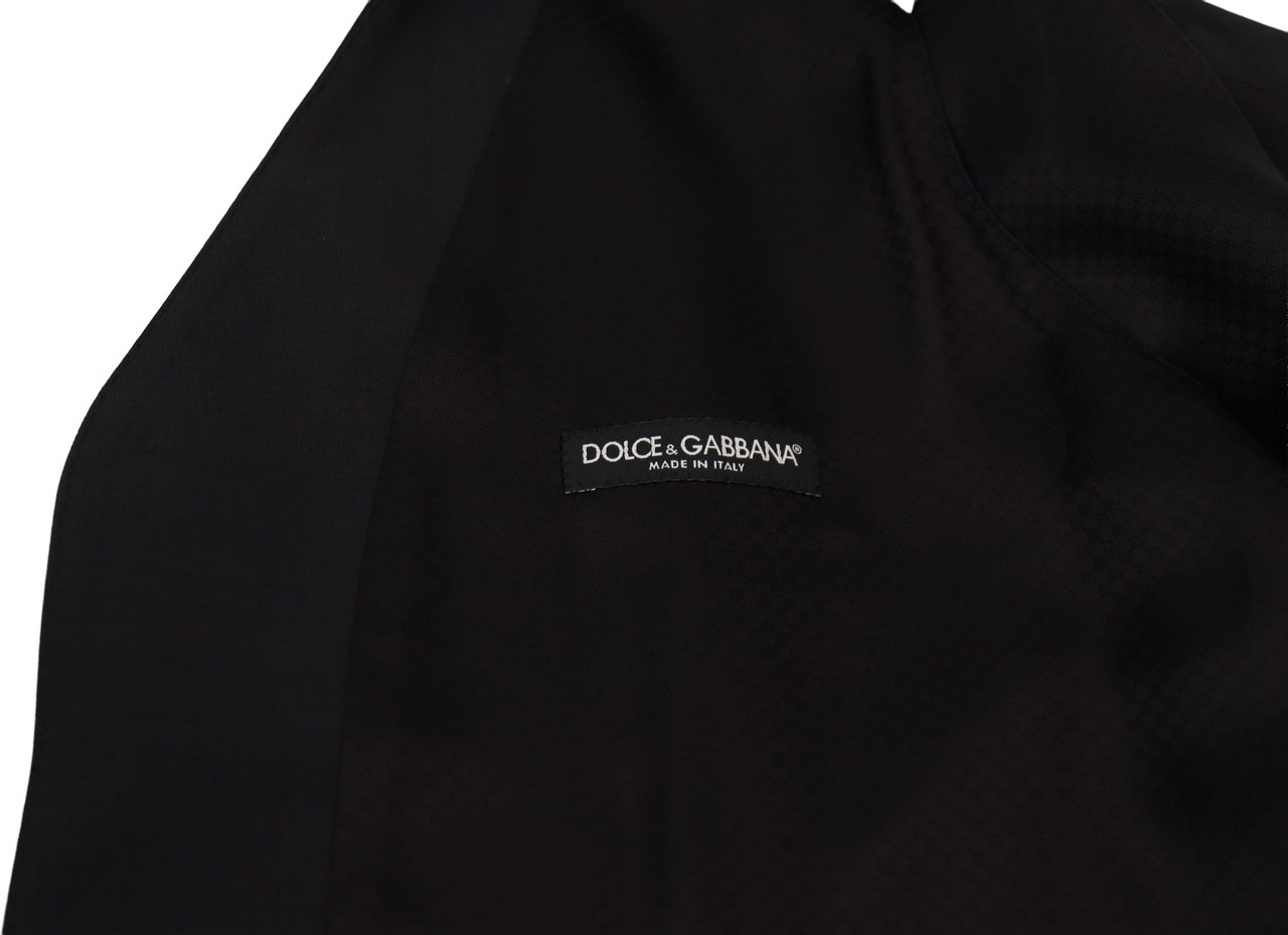 Dolce & Gabbana Black Wool Stretch Waistcoat Formal Vest Zwart