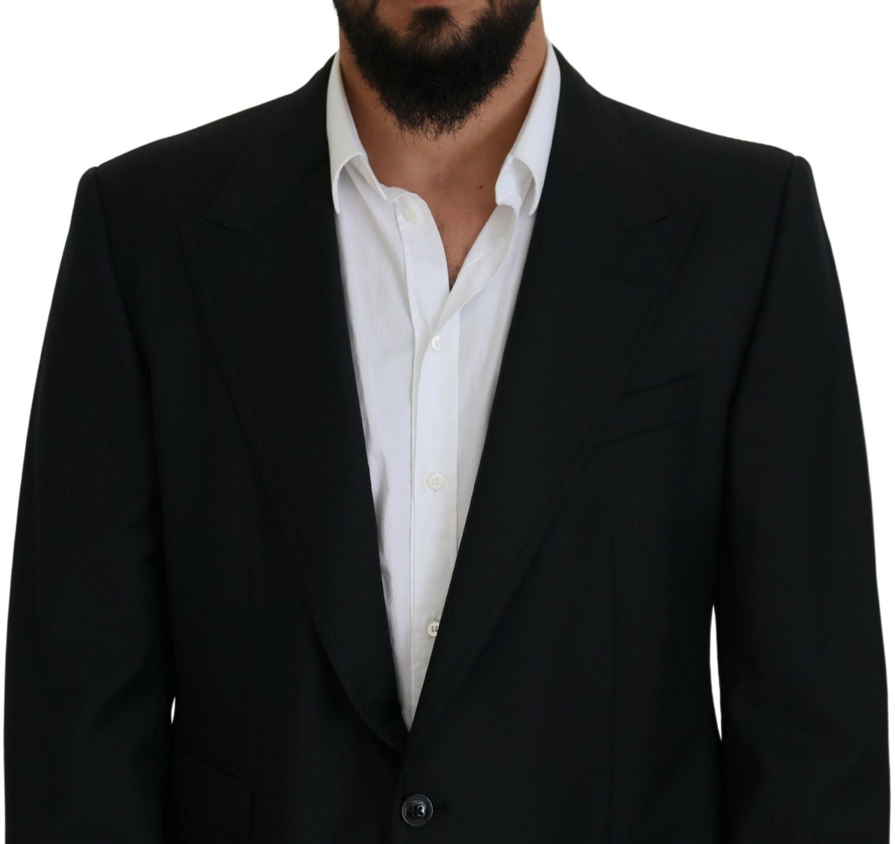 Dolce & Gabbana Dark Blue Wool Formal Sicilia Blazer Blauw