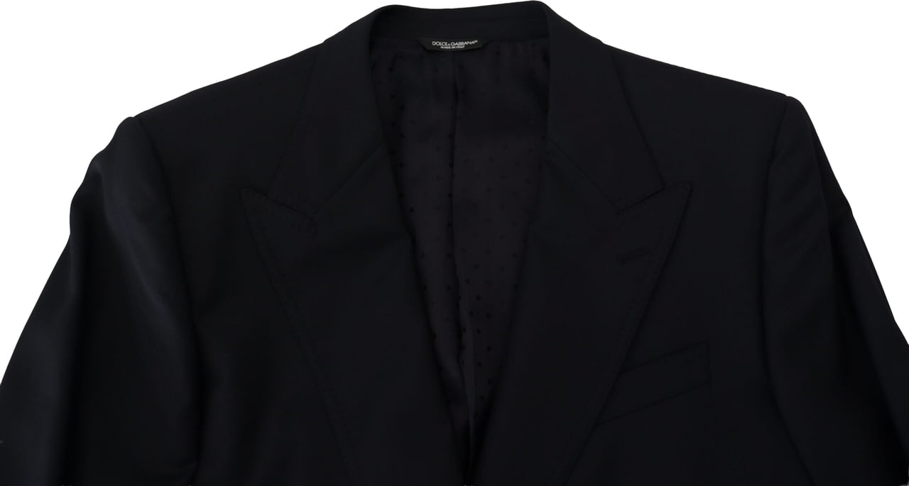 Dolce & Gabbana Dark Blue Wool Formal Sicilia Blazer Blauw