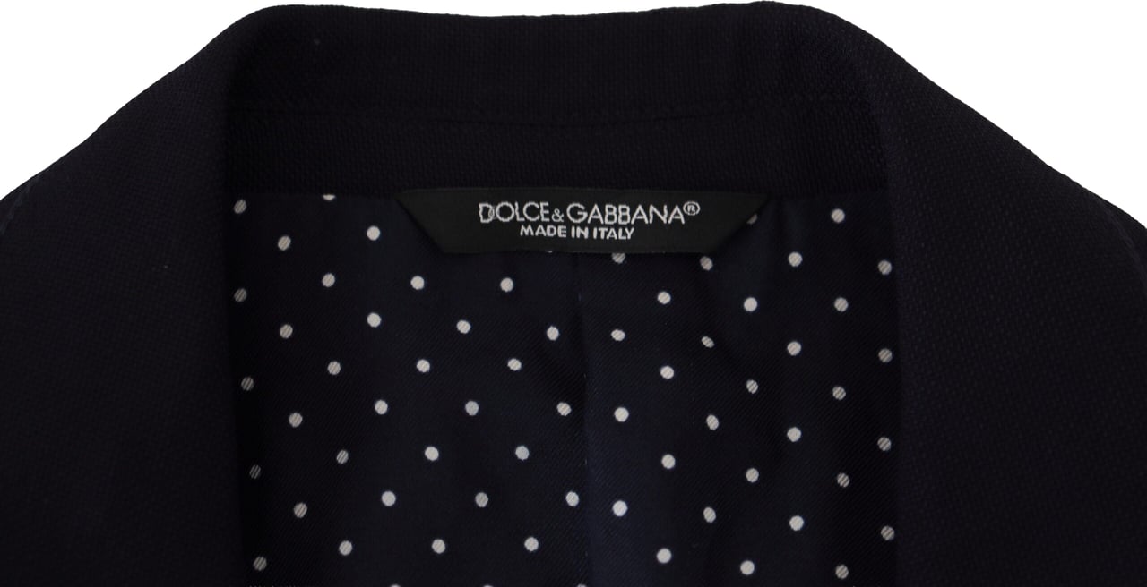 Dolce & Gabbana Blue Wool Formal Taormina Blazer Zwart
