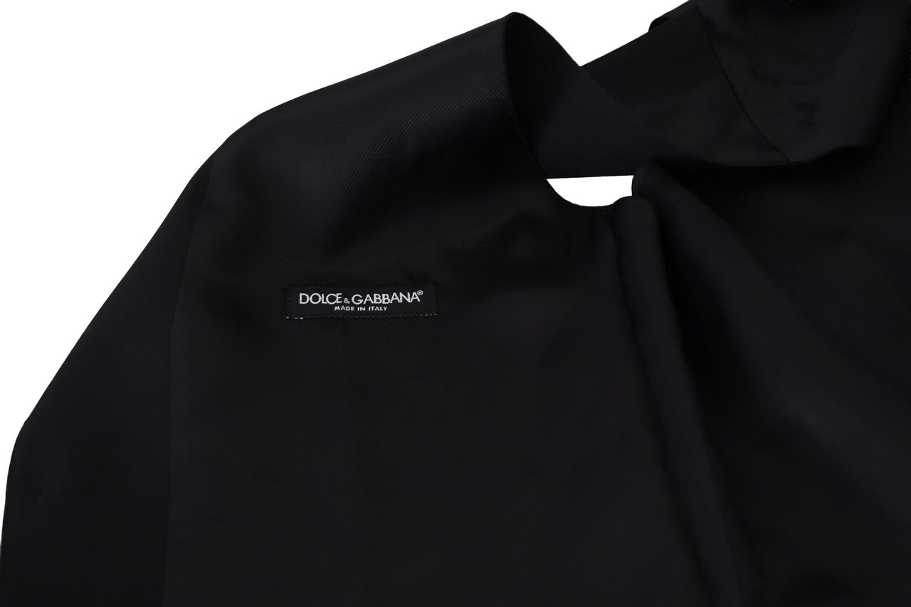 Dolce & Gabbana Black Virgin Wool Waistcoat Formal Vest Zwart