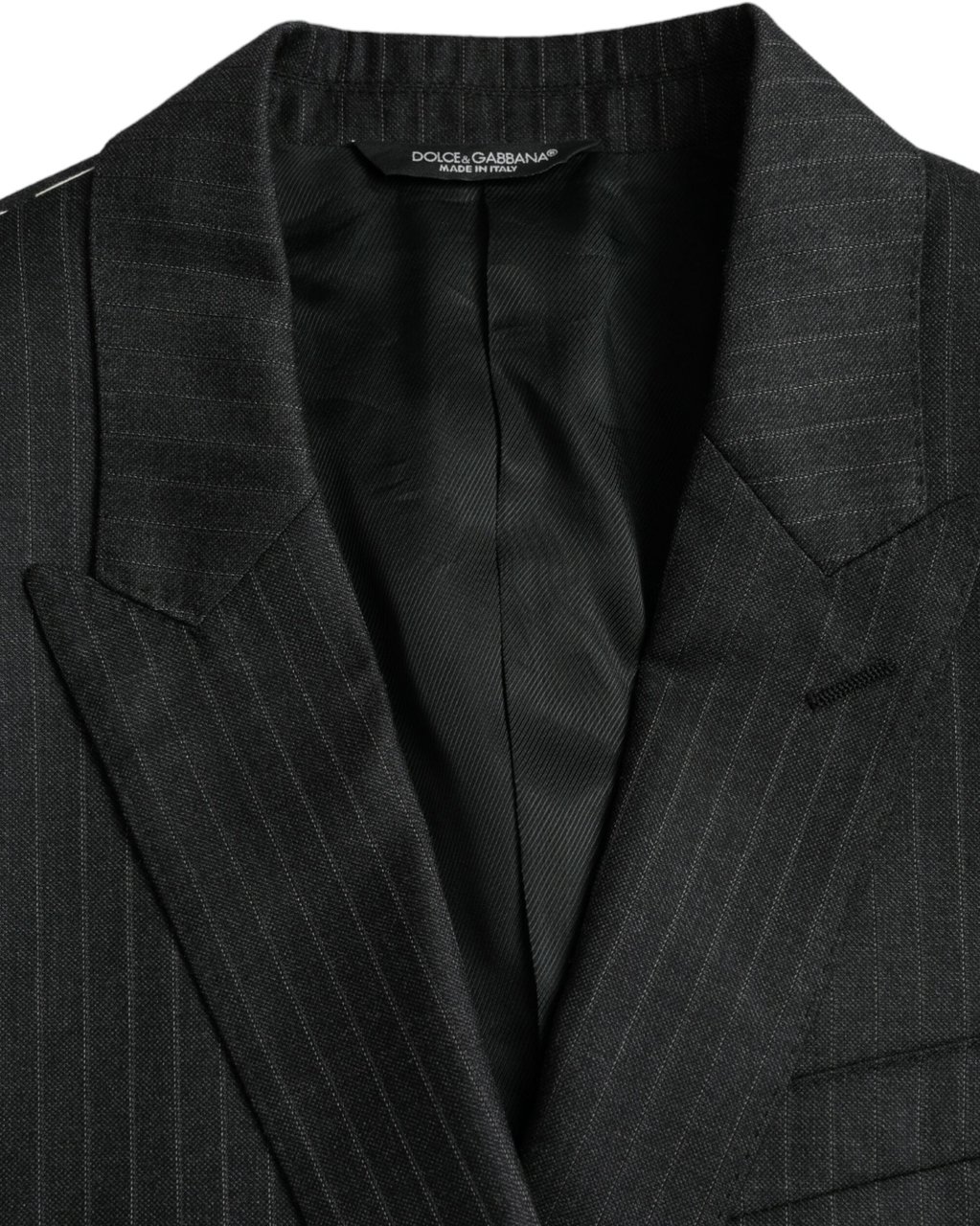 Dolce & Gabbana Black Stripe MARTINI Single Breasted Coat Blazer Zwart