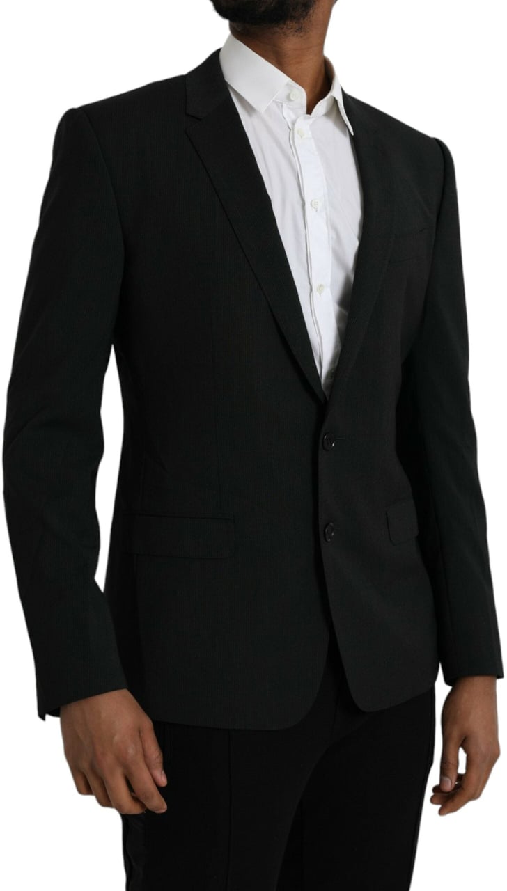 Dolce & Gabbana Blue MARTINI Shawl Single Breasted Blazer Blauw