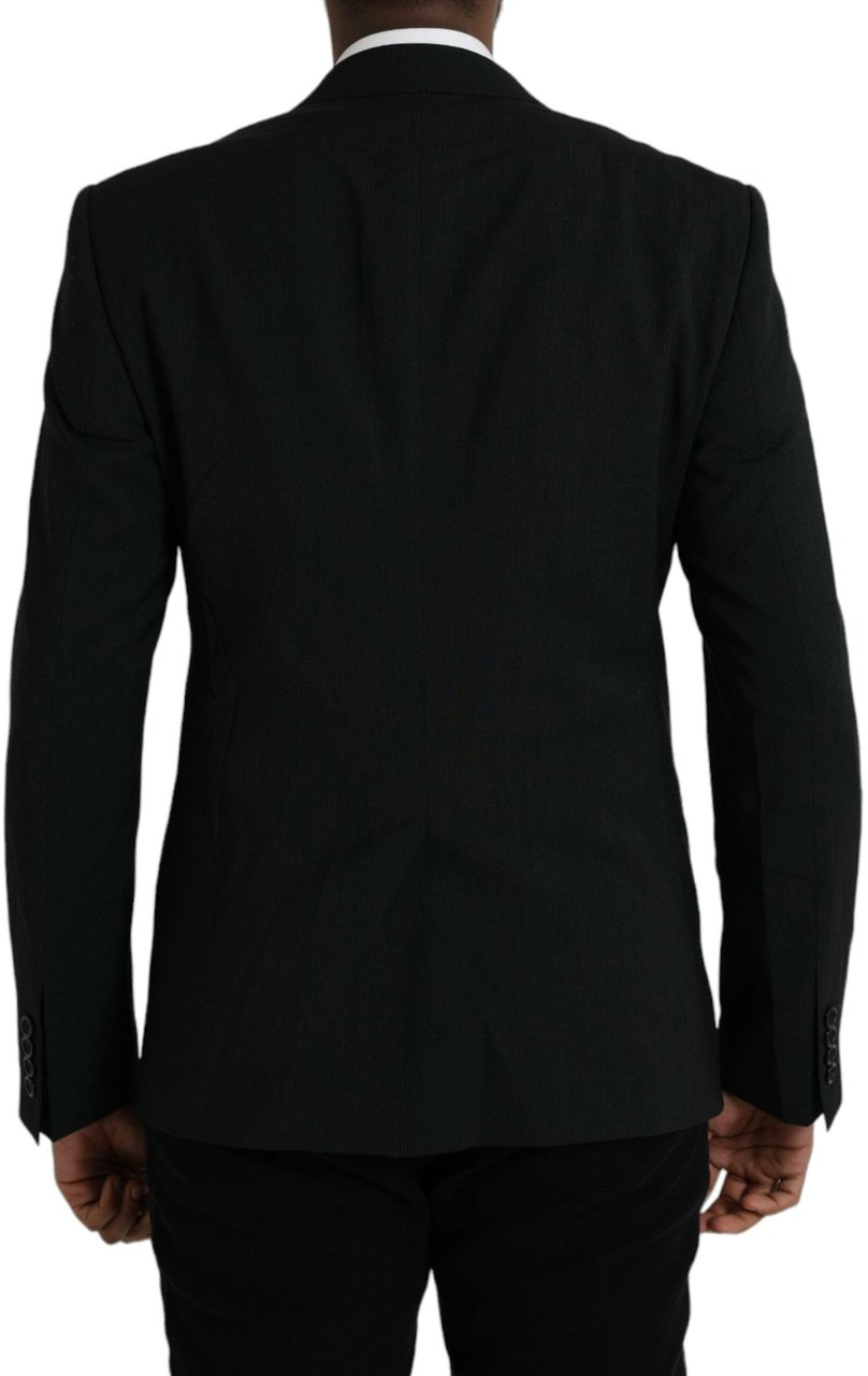 Dolce & Gabbana Blue MARTINI Shawl Single Breasted Blazer Blauw