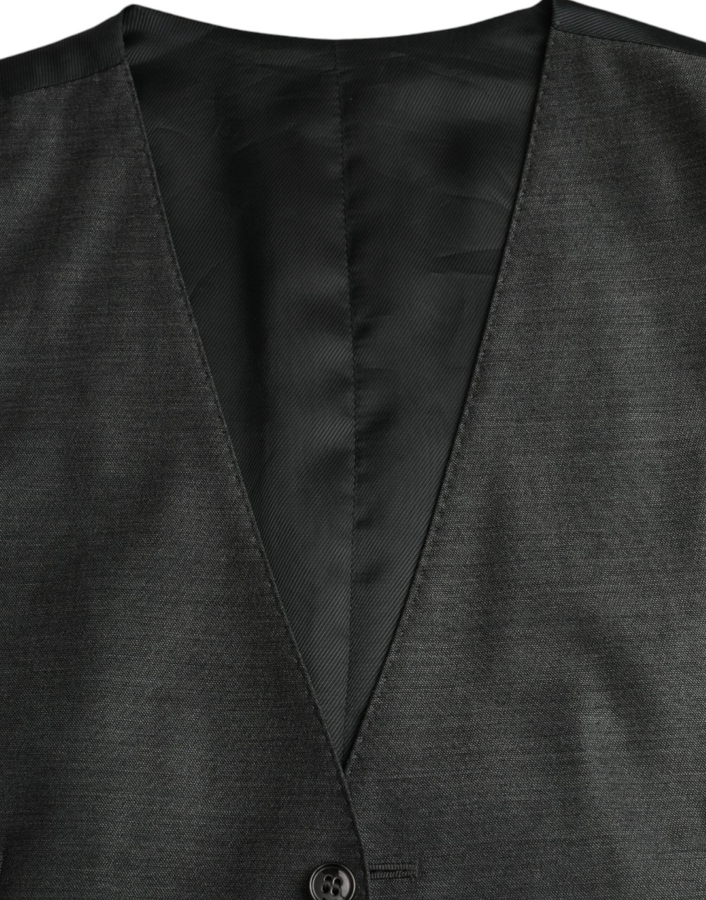 Dolce & Gabbana Gray Wool Formal Dress Waistcoat Vest Grijs