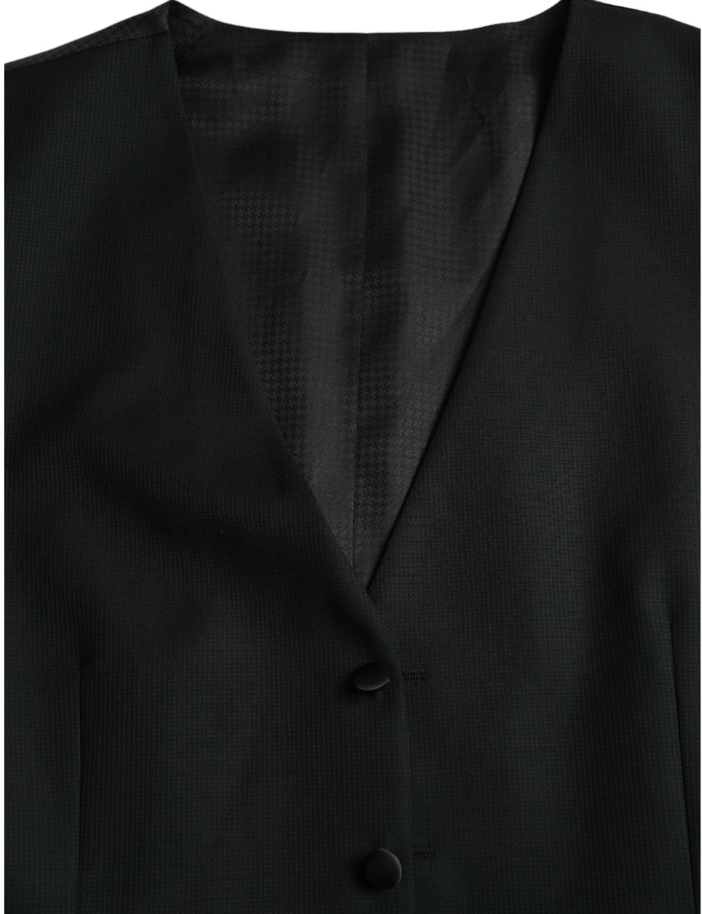 Dolce & Gabbana Black Wool Waistcoat Dress Formal Vest Zwart