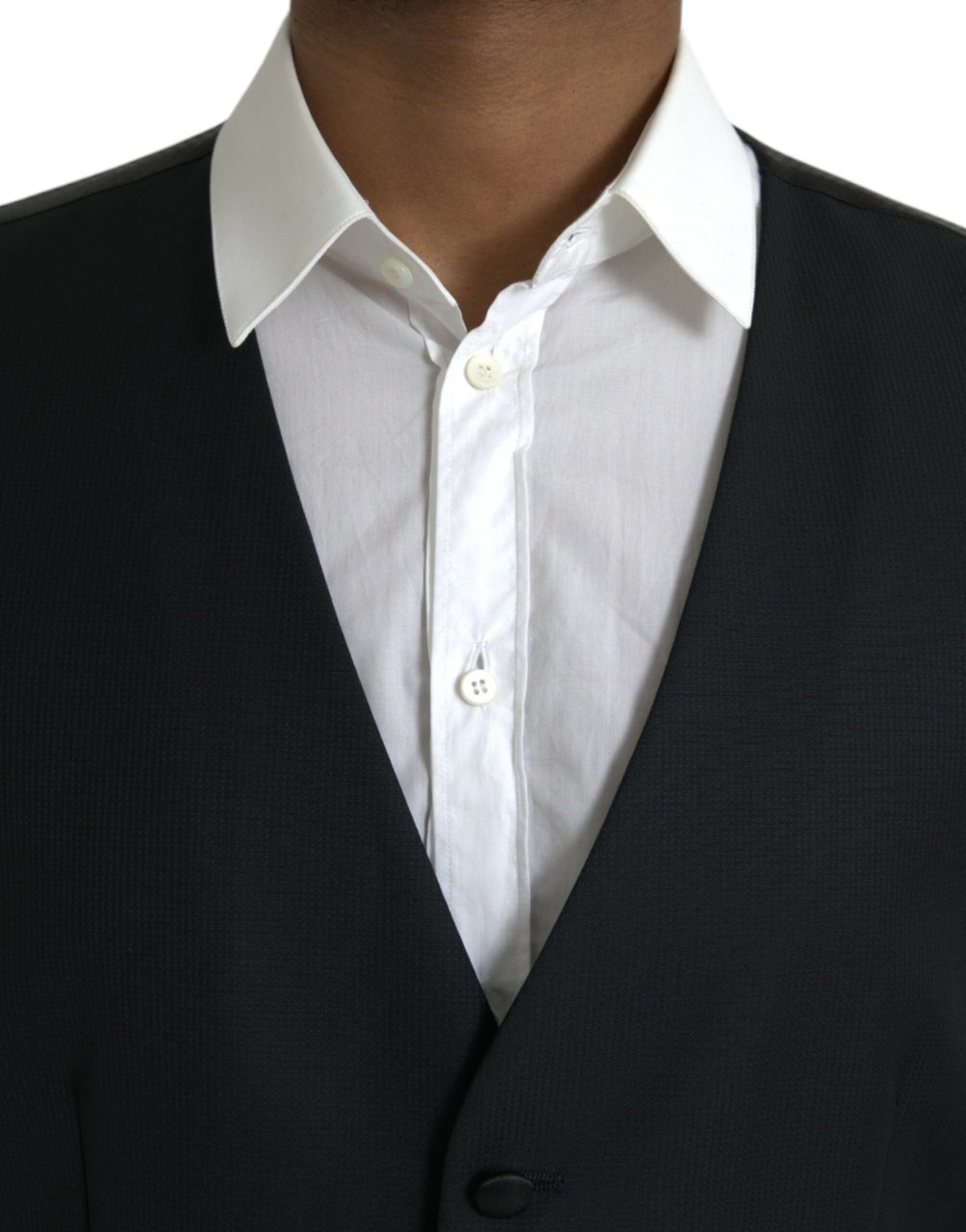 Dolce & Gabbana Black Wool Waistcoat Dress Formal Vest Zwart