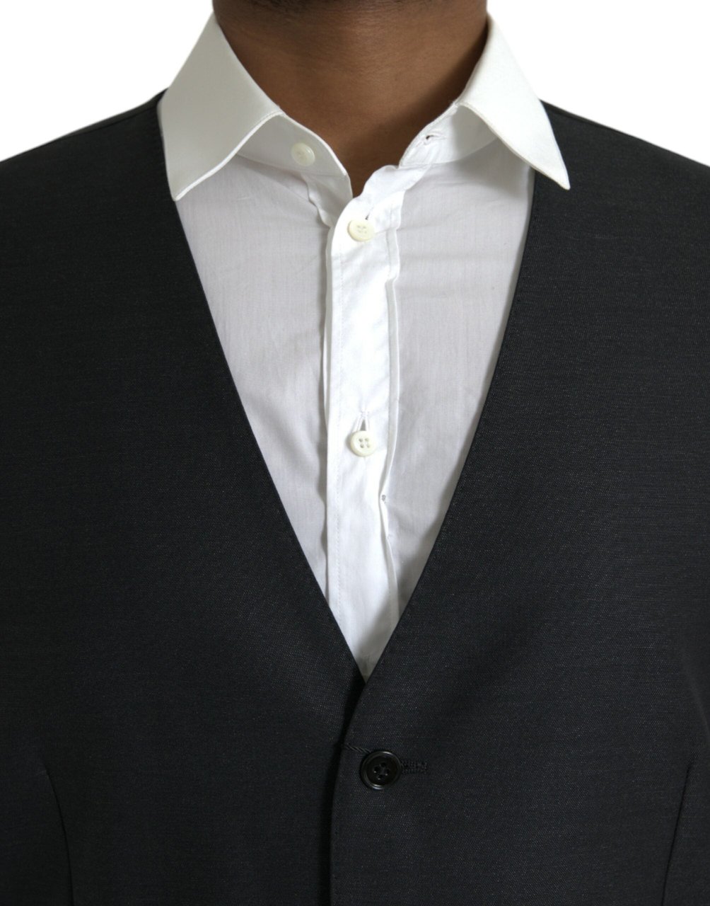 Dolce & Gabbana Black Wool Waistcoat Dress Formal Vest Zwart