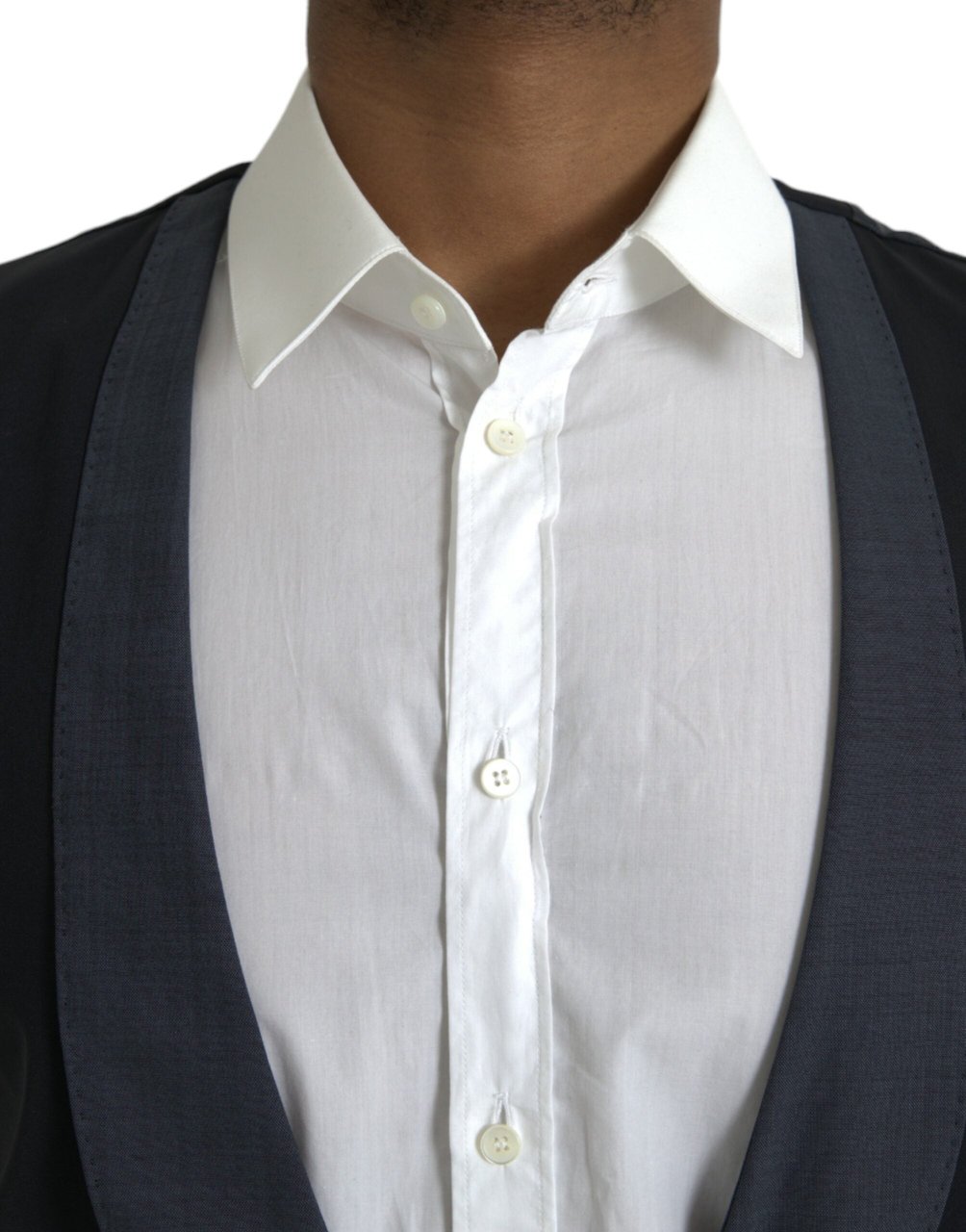Dolce & Gabbana Black Wool Waistcoat Dress Formal Vest Zwart