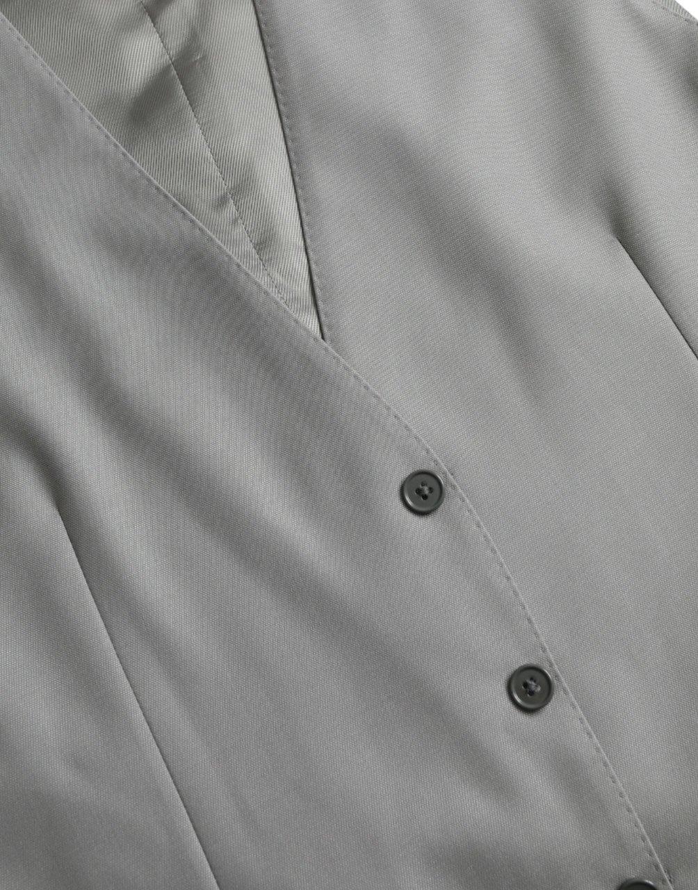 Dolce & Gabbana Light Gray Wool Formal Dress Waistcoat Vest Grijs