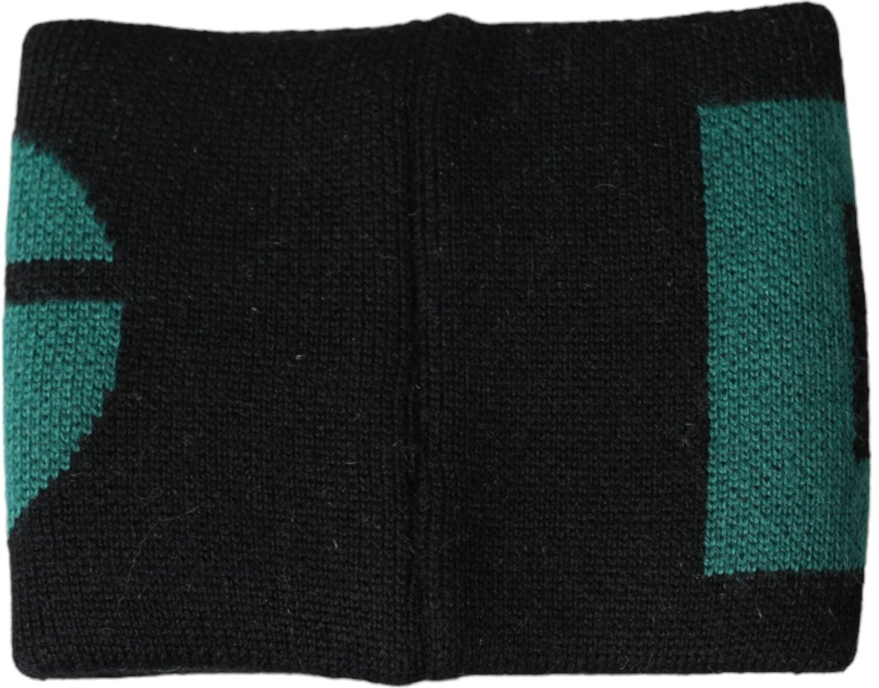 Dolce & Gabbana Black Green Wool Logo #DGMILLENNIALS Wristband Zwart