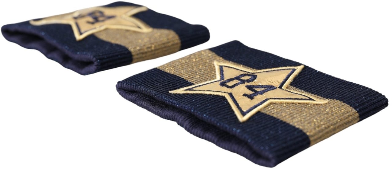 Dolce & Gabbana Black Gold Logo Star 84 Viscose Wristband Zwart