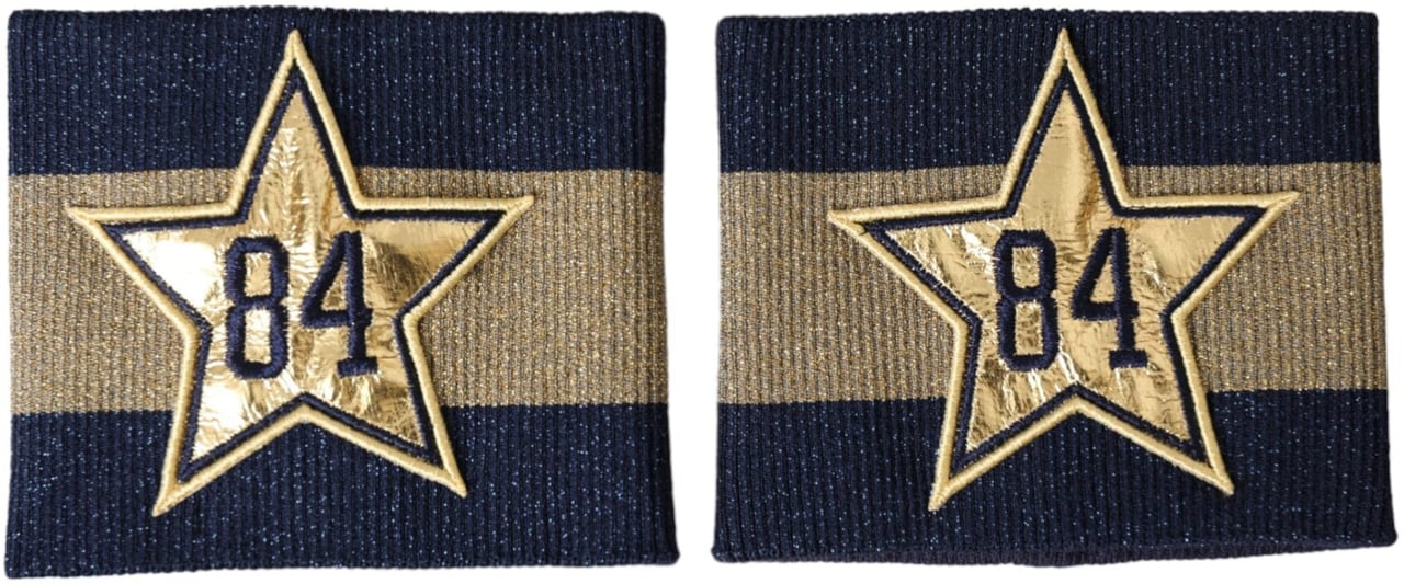 Dolce & Gabbana Black Gold Logo Star 84 Viscose Wristband Zwart