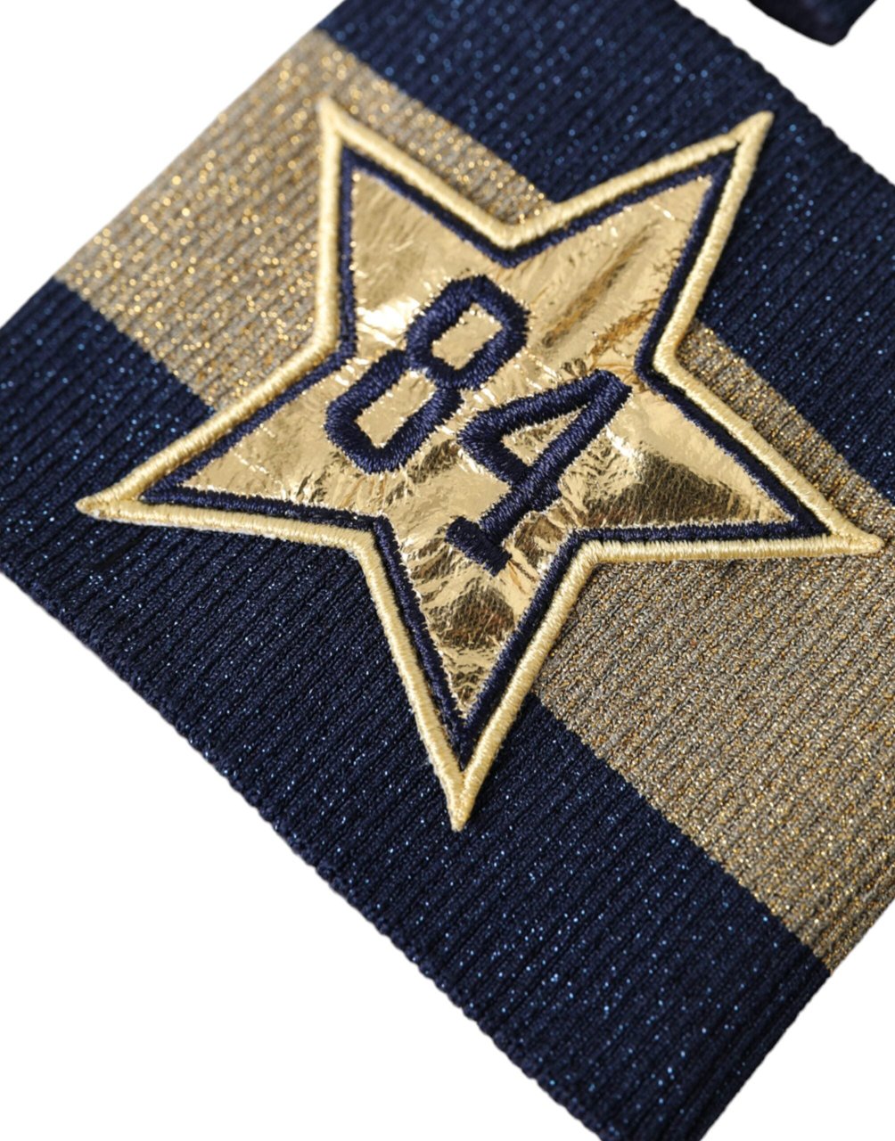 Dolce & Gabbana Black Gold Logo Star 84 Viscose Wristband Zwart