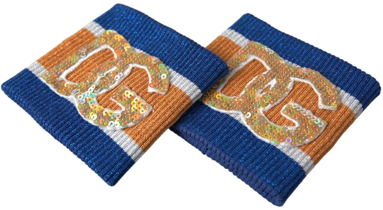 Dolce & Gabbana Multicolor Logo Sequin Viscose Wristband Divers
