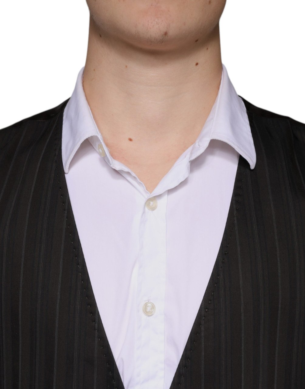 Dolce & Gabbana Black Cotton Waistcoat Dress Formal Vest Zwart