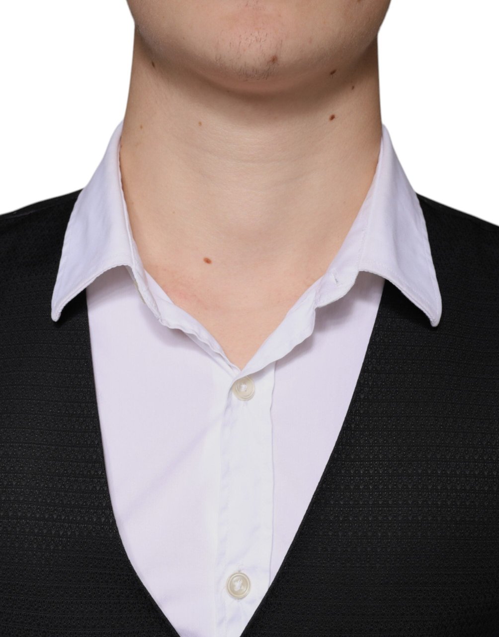 Dolce & Gabbana Black Wool Waistcoat Dress Formal Vest Zwart
