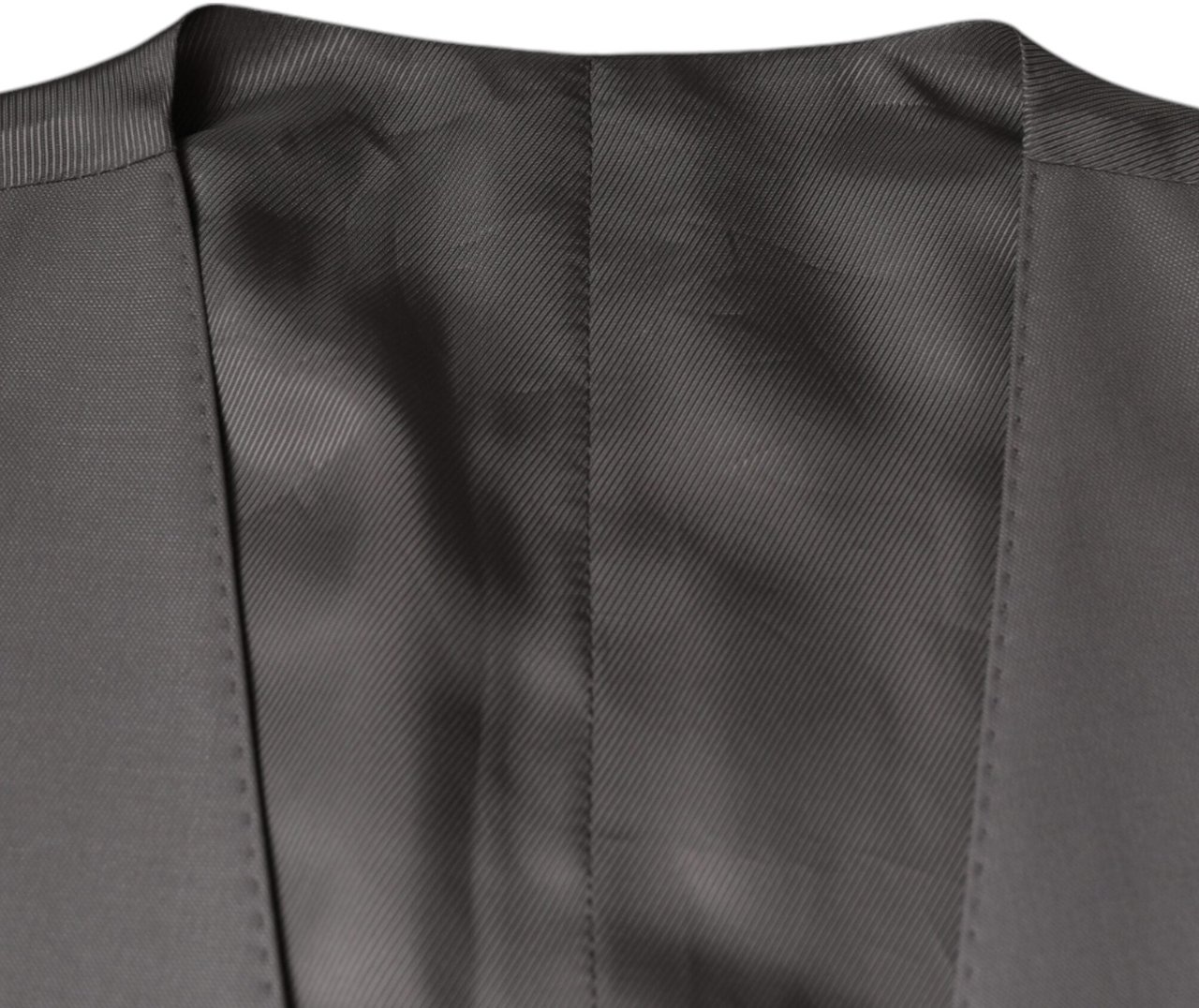 Dolce & Gabbana Light Gray Wool Formal Dress Waistcoat Vest Grijs