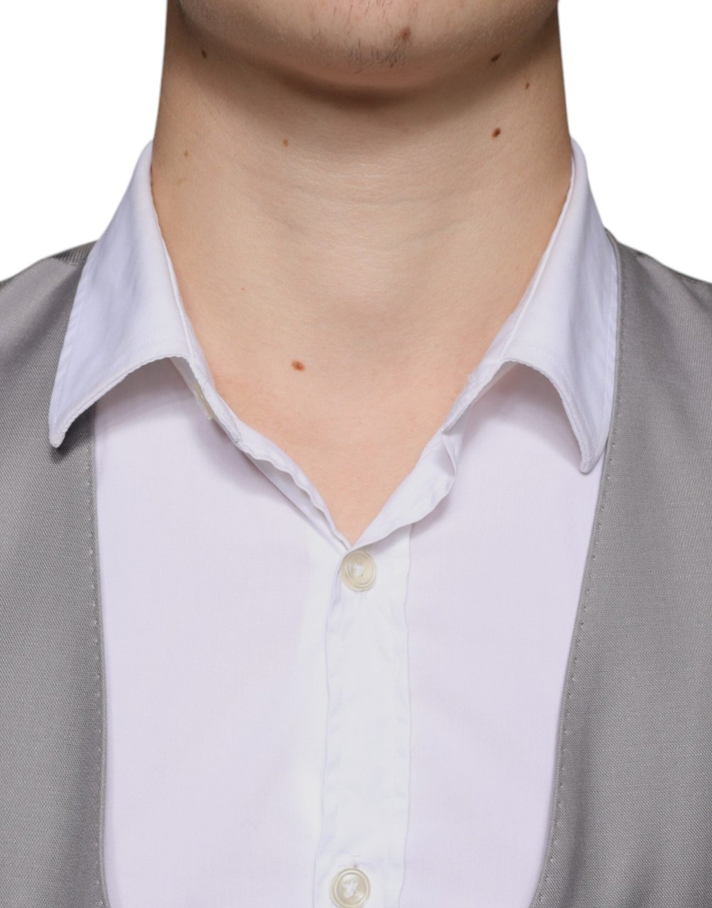 Dolce & Gabbana Light Gray Wool Formal Dress Waistcoat Vest Grijs