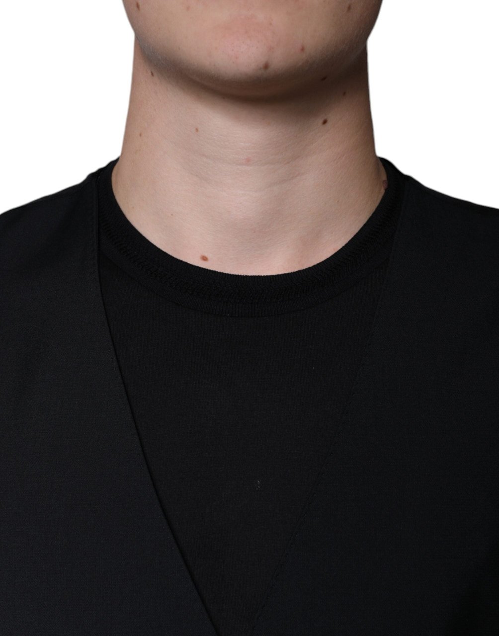 Dolce & Gabbana Black Wool Formal Dress Men Waistcoat Vest Zwart
