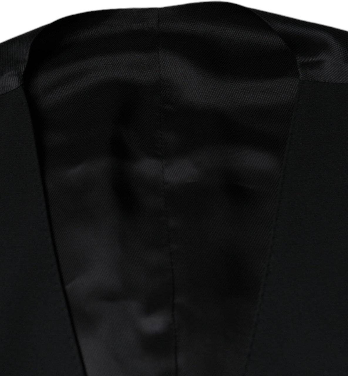 Dolce & Gabbana Black Wool Formal Dress Men Waistcoat Vest Zwart
