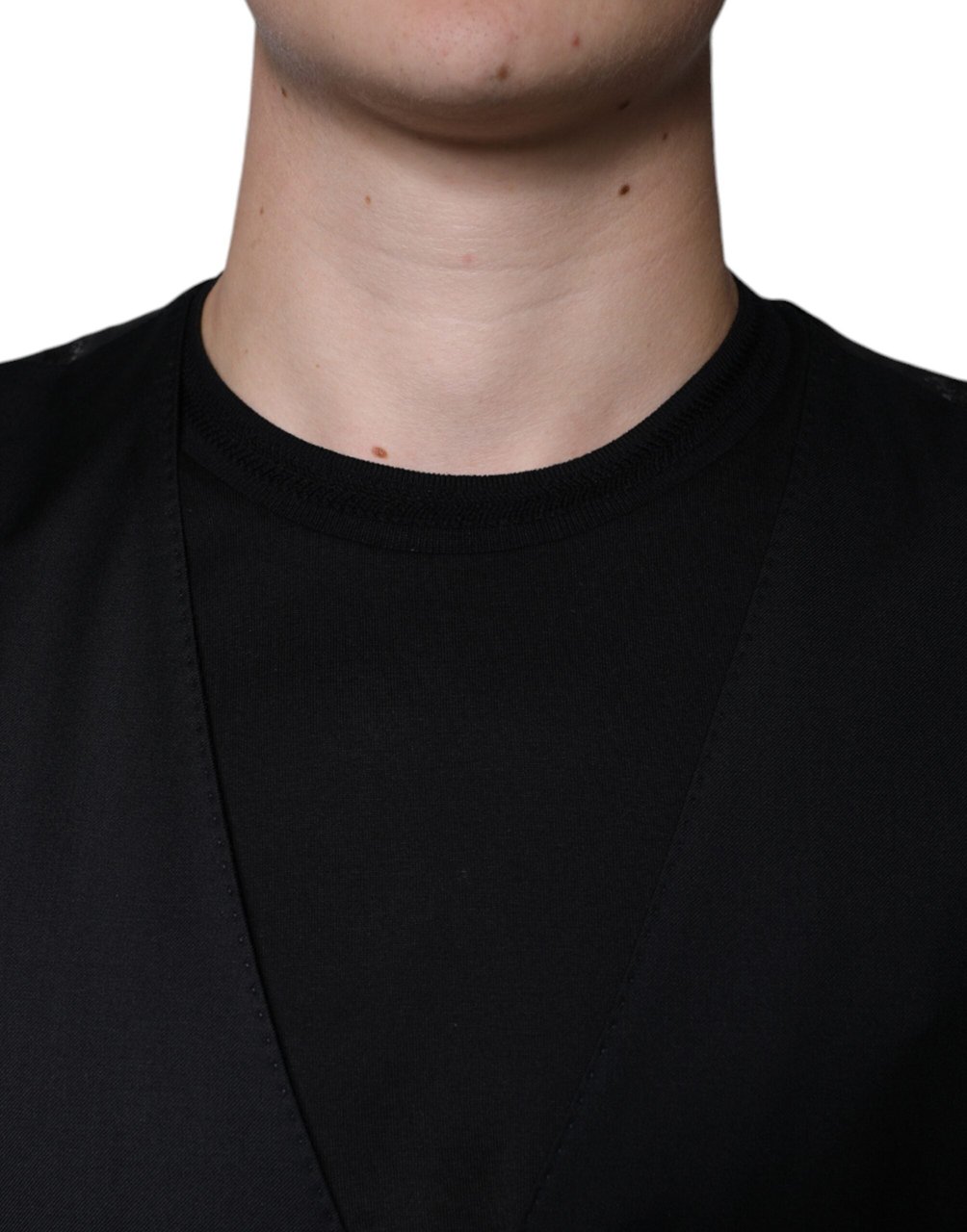 Dolce & Gabbana Black Wool Waistcoat Dress Formal Vest Zwart