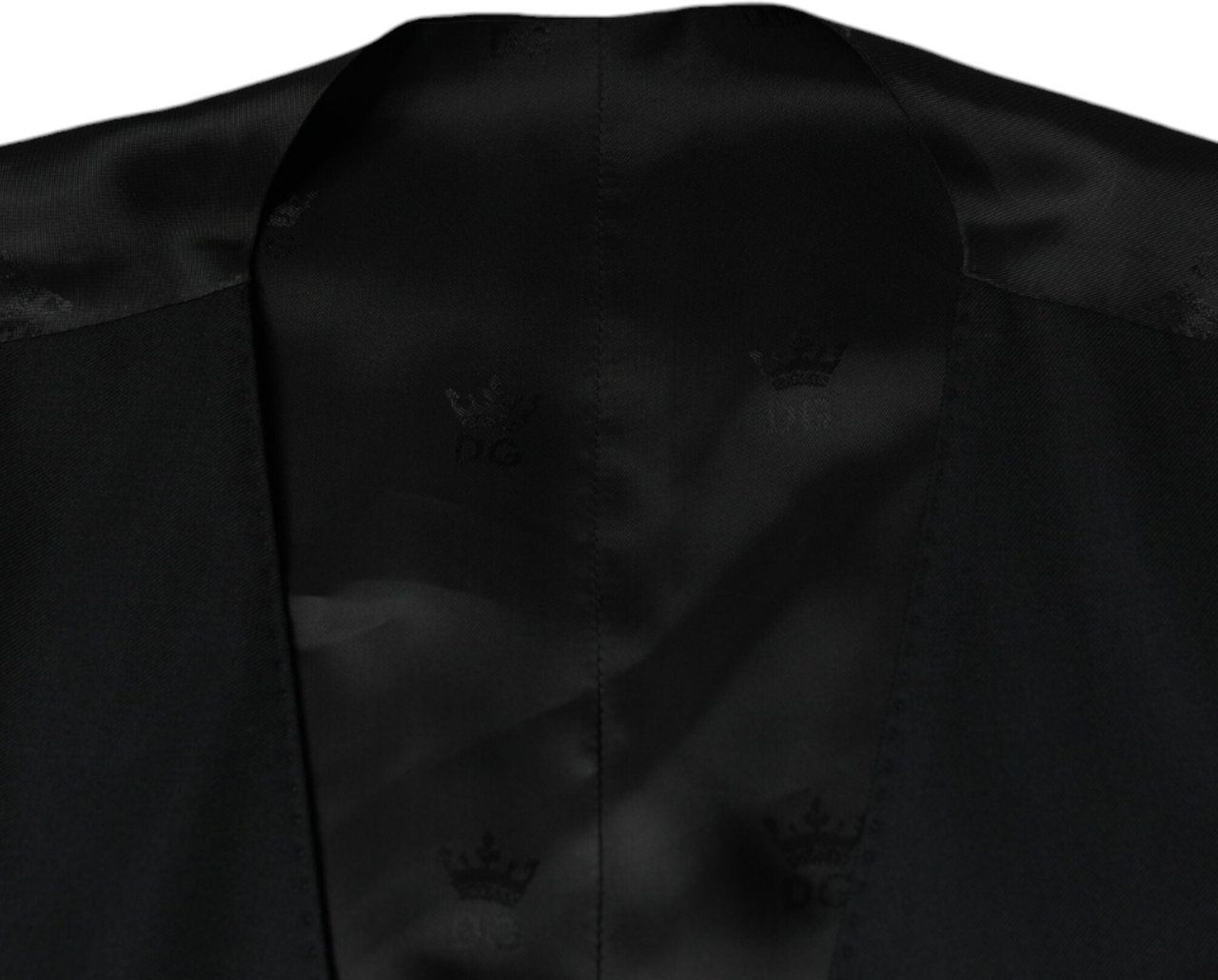 Dolce & Gabbana Black Wool Waistcoat Dress Formal Vest Zwart