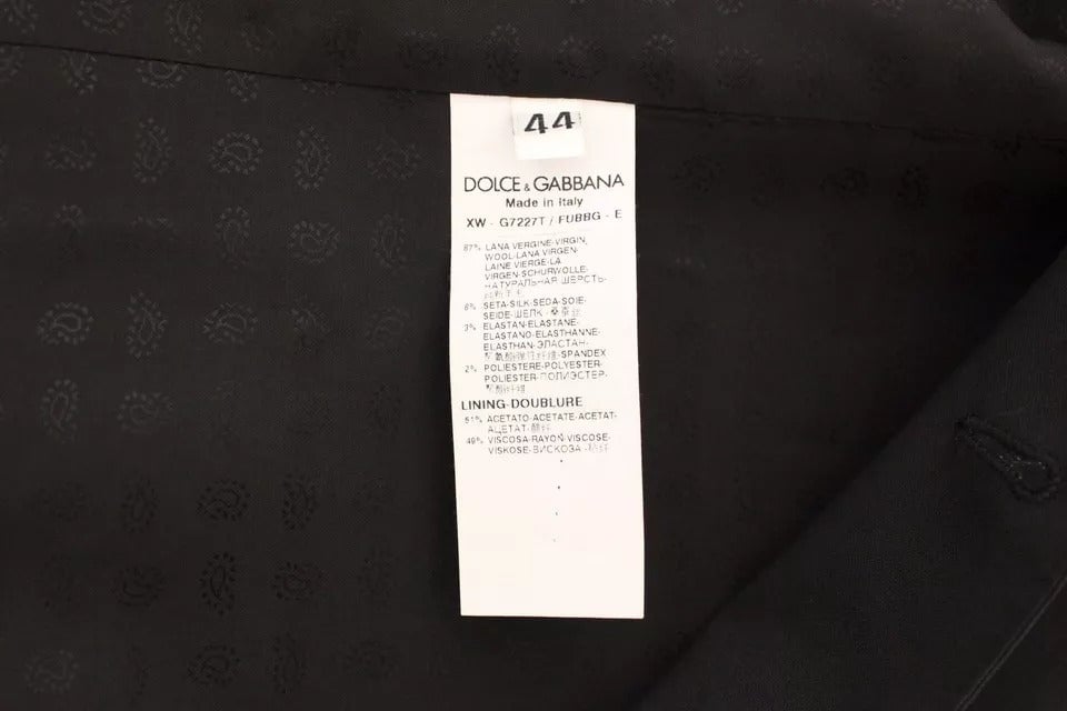 Dolce & Gabbana Black Wool Silk Dress Gilet Jacket Vest Zwart
