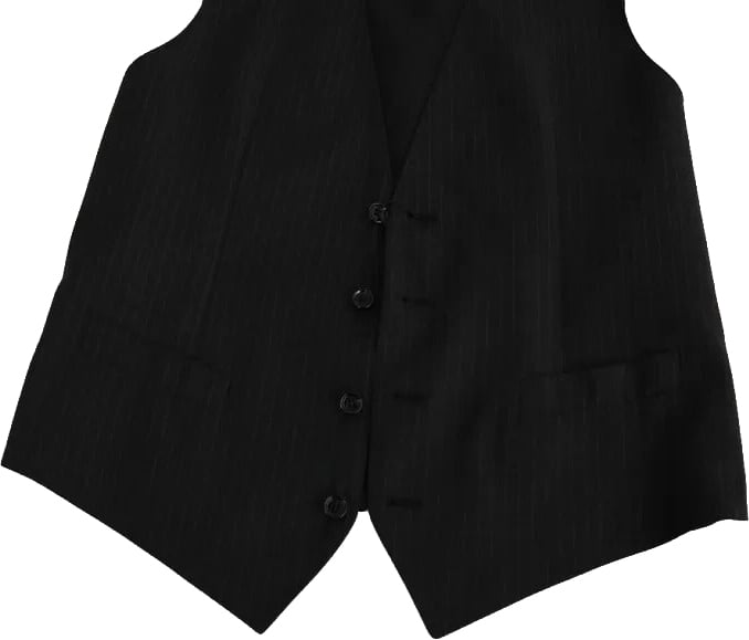 Dolce & Gabbana Black Men Formal STAFF Dress Waistcoat Vest Zwart