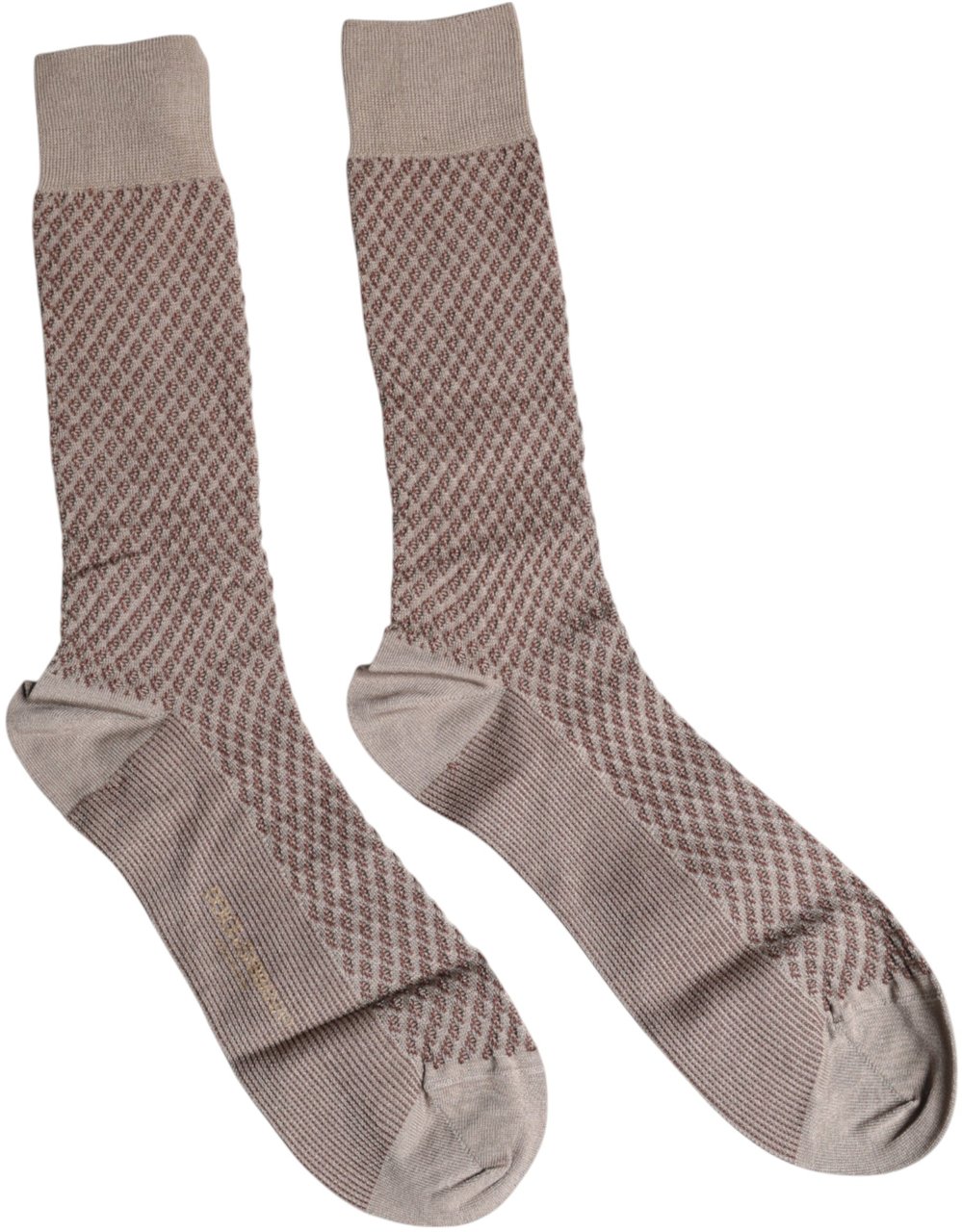 Dolce & Gabbana Brown Solid DG Logo Mid Calf Men Socks Bruin