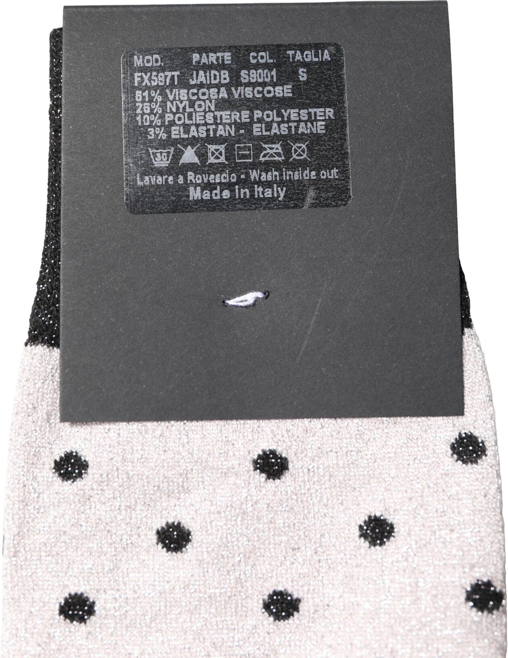 Dolce & Gabbana Gray Viscose Stretch Dotted Socks Grijs