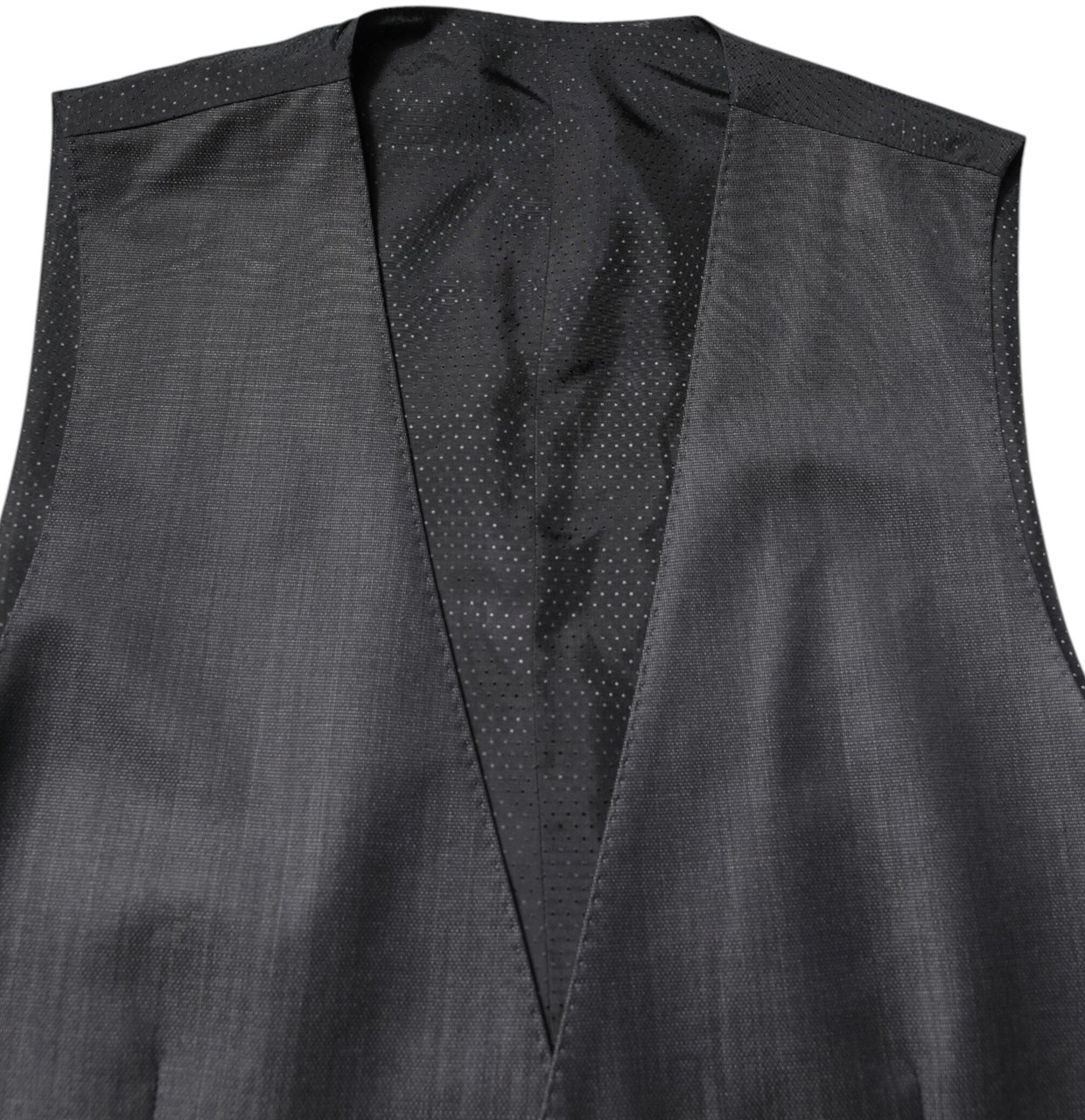 Dolce & Gabbana Black Wool Waistcoat Dress Formal Vest Zwart