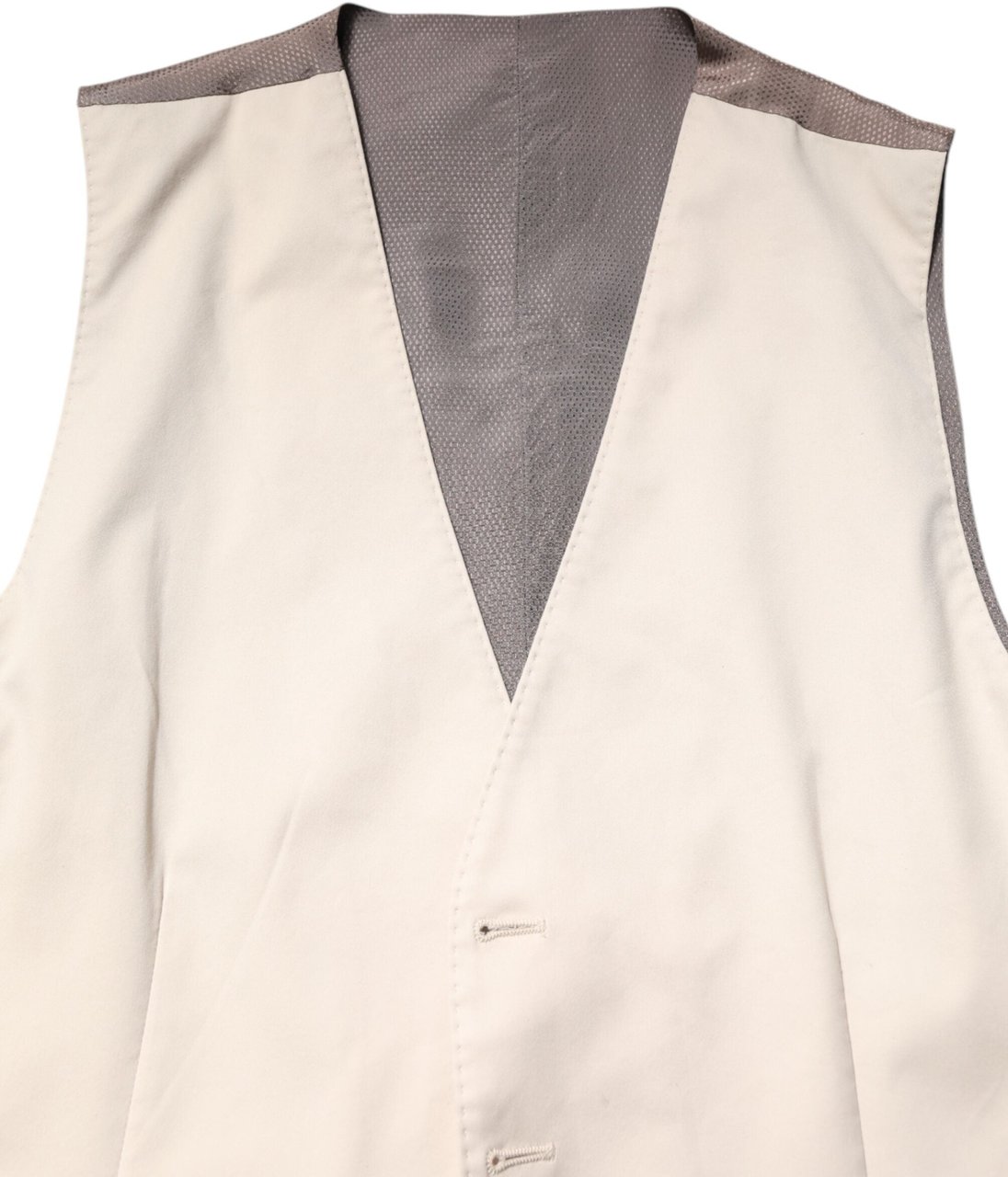 Dolce & Gabbana Beige Gray Dress Men Formal Waistcoat Vest Beige