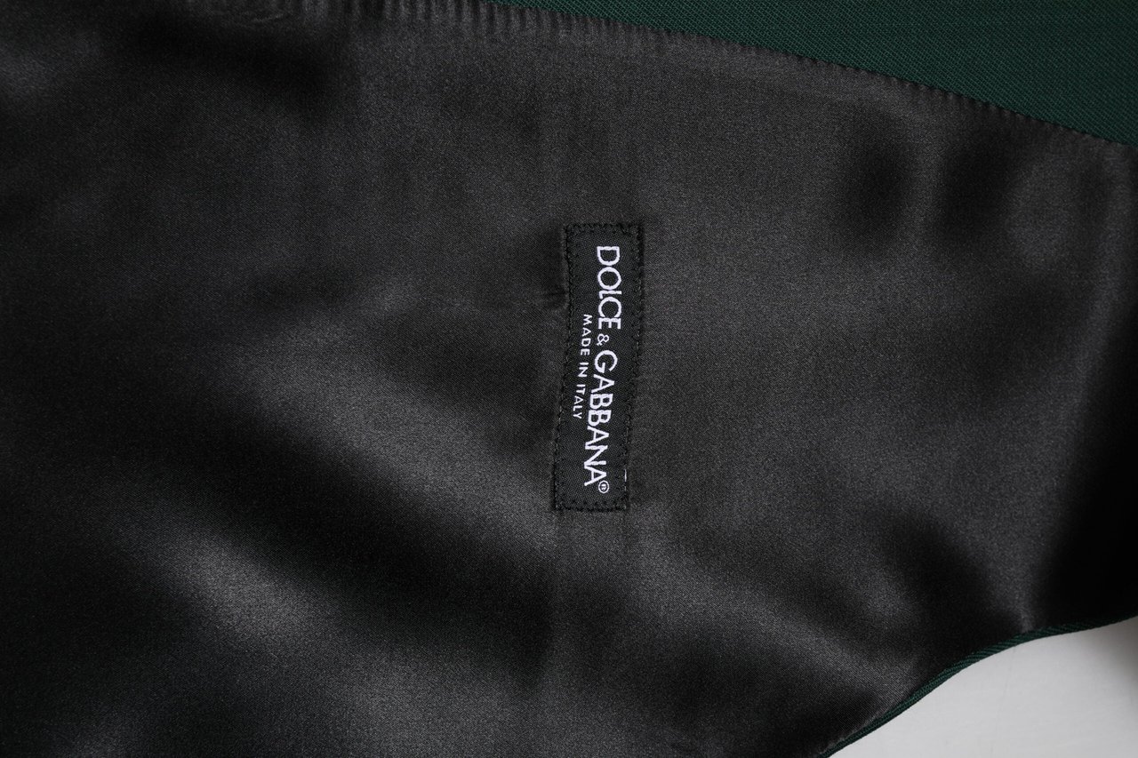 Dolce & Gabbana Green Wool Dress Formal Men Waistcoat Vest Groen