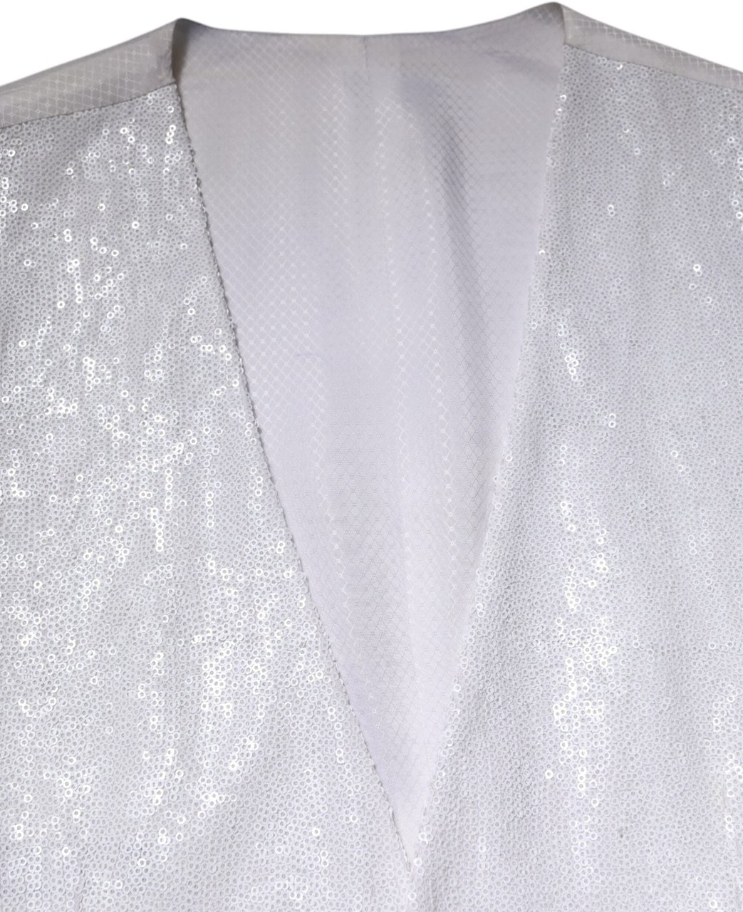 Dolce & Gabbana White Sequined Dress Formal Waistcoat Vest Wit