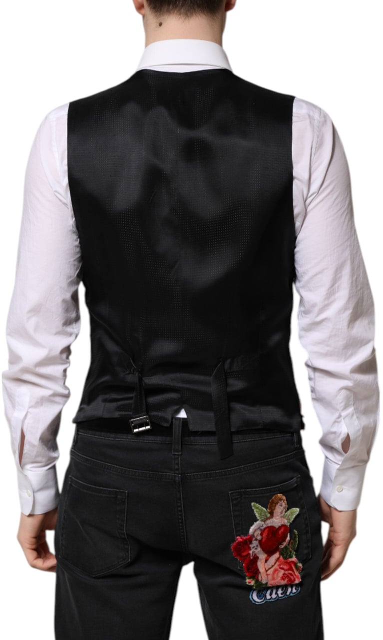 Dolce & Gabbana Red Sequined Dress Formal Men Waistcoat Vest Rood