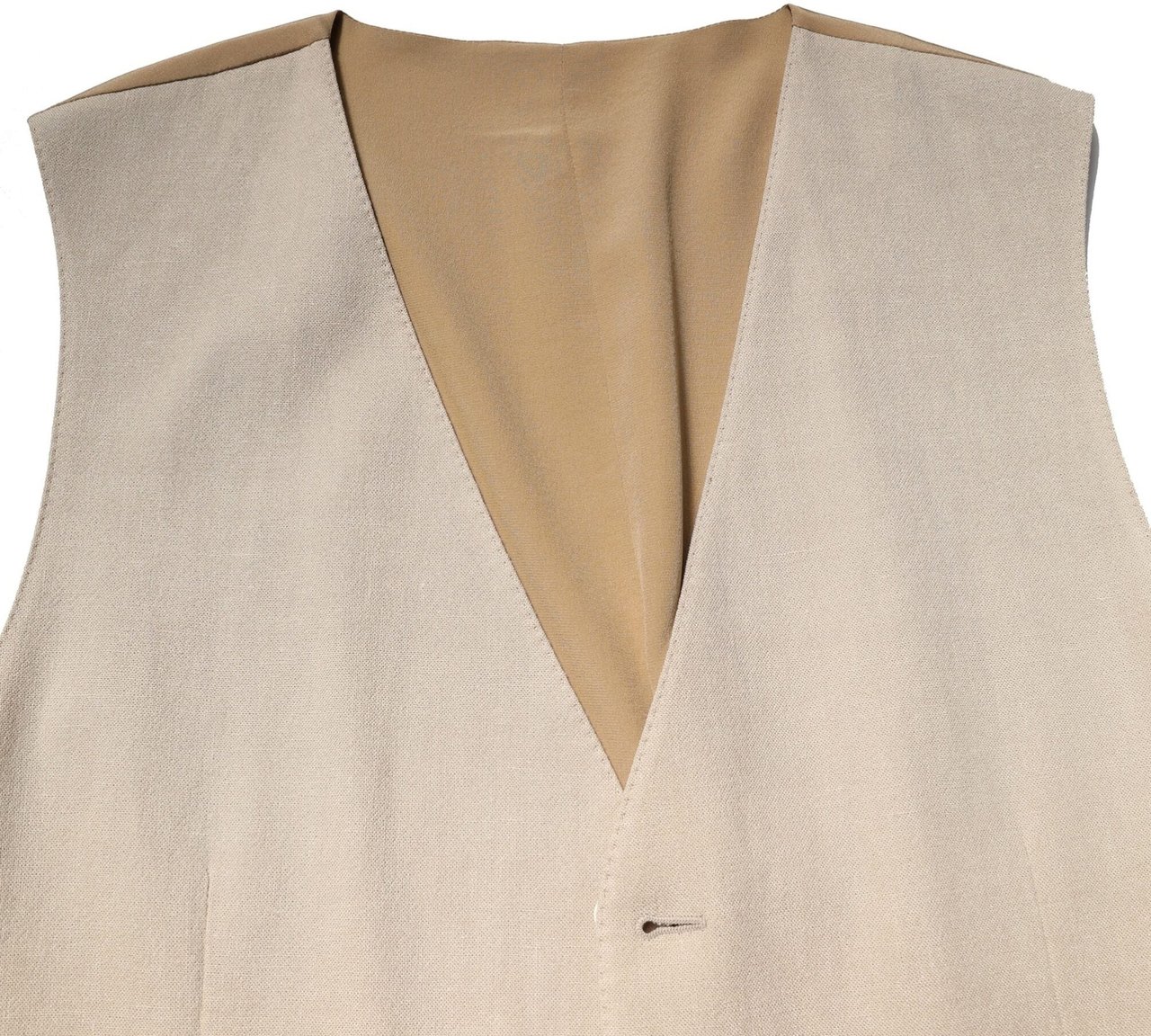 Dolce & Gabbana Beige Linen Dress Formal Men Waistcoat Vest Beige