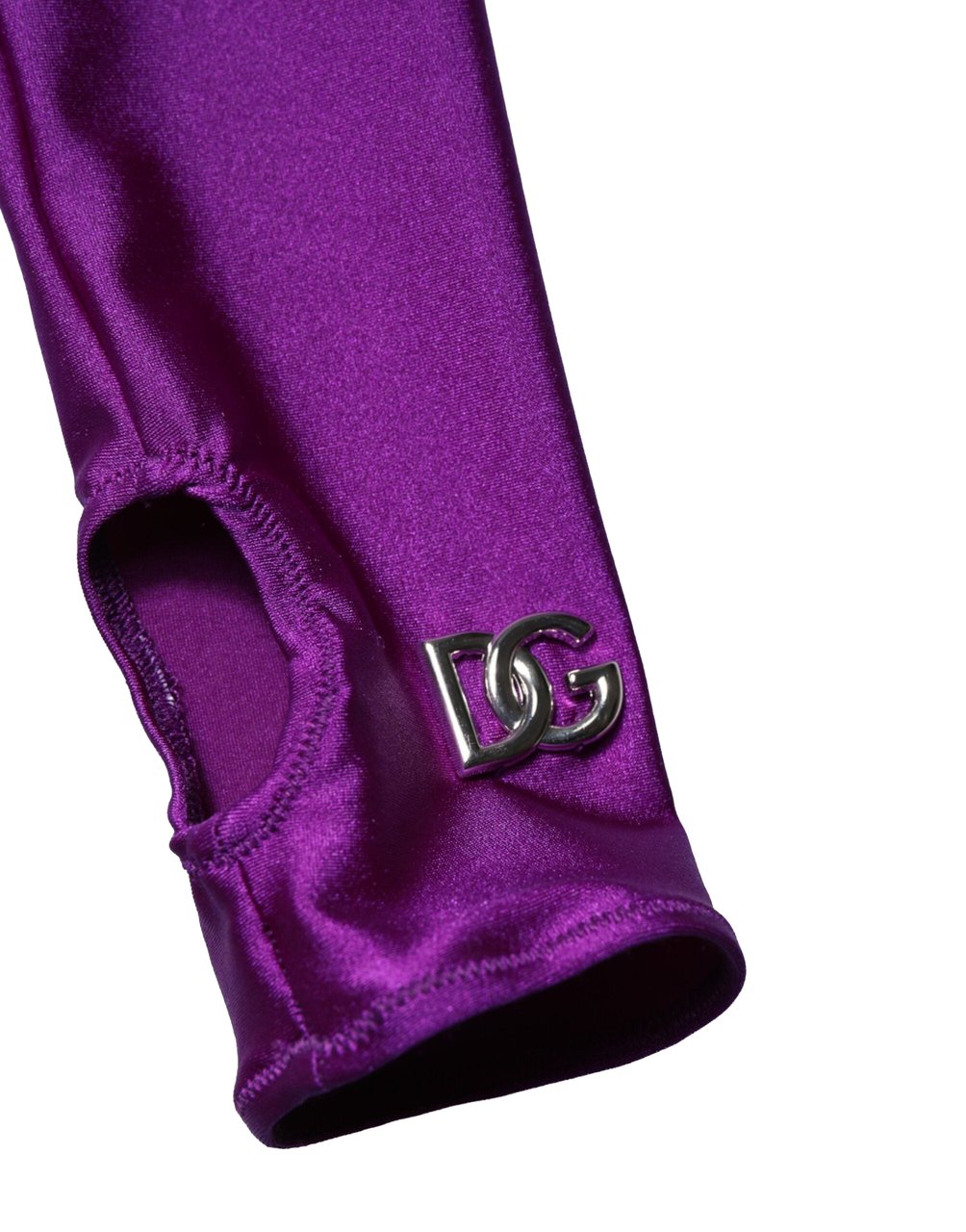 Dolce & Gabbana Purple Nylon Turtleneck Bodycon Jumpsuit Dress Paars
