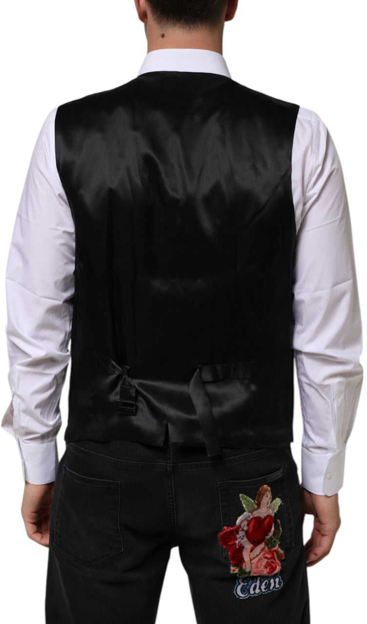 Dolce & Gabbana Purple Wool Dress Formal Waistcoat Vest Paars