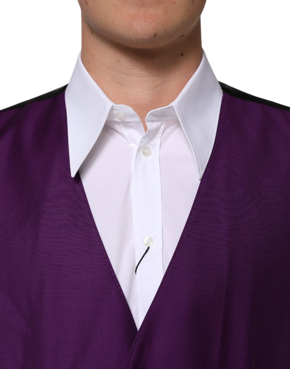 Dolce & Gabbana Purple Wool Dress Formal Waistcoat Vest Paars