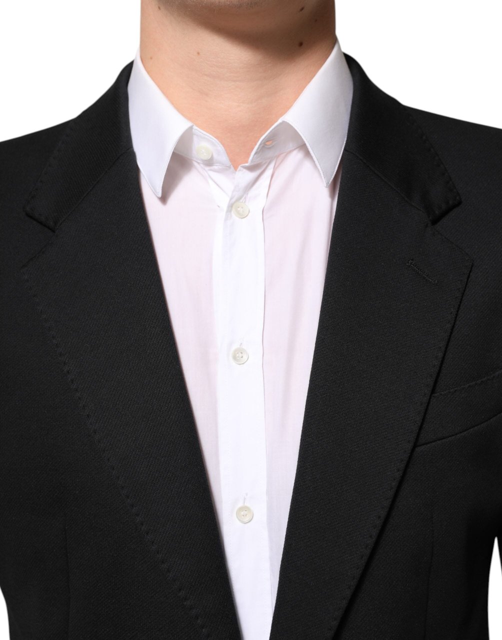 Dolce & Gabbana Dark Blue Cotton Men Jacket Coat Blazer Suit Blauw
