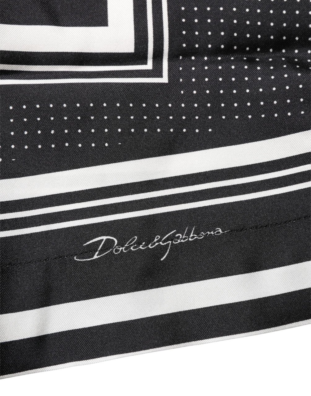 Dolce & Gabbana Black White StripeDot Print Casual Polo Shirt Zwart