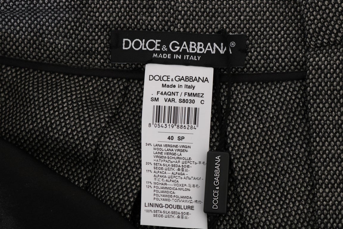 Dolce & Gabbana Gray Wool High Waist Mini Shorts Grijs