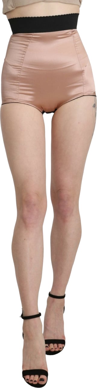 Dolce & Gabbana Beige Silk High Waist Mini Hot Pants Shorts Beige