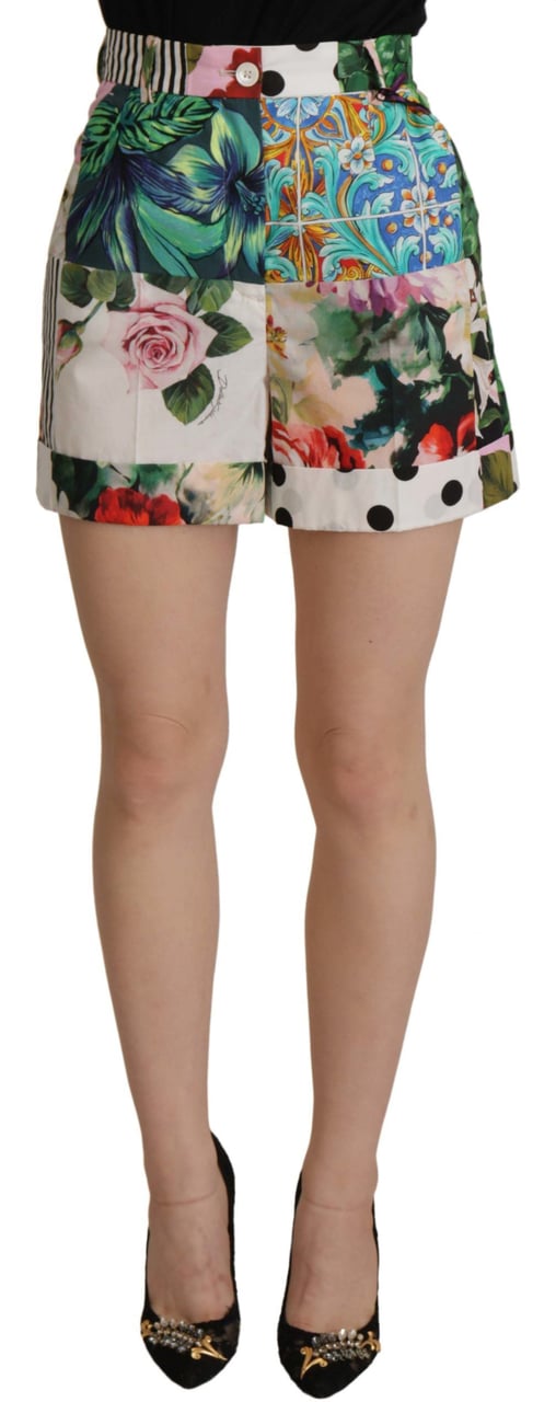 Dolce & Gabbana Multicolor High Waist Hot Pants Shorts Divers