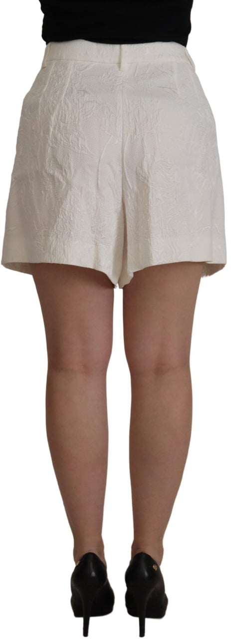 Dolce & Gabbana White High Waist Culotte Cotton Shorts Wit