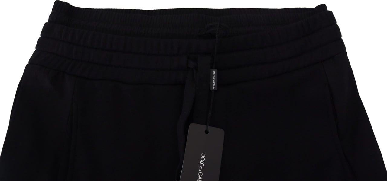 Dolce & Gabbana Black Cotton Bermuda Cargo Shorts Zwart